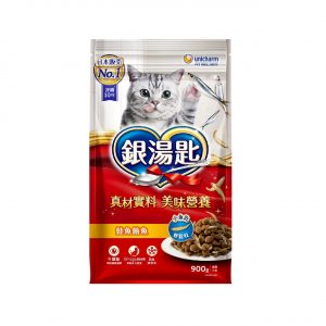 銀湯匙 貓乾糧-成貓用 鮭魚鮪魚口味小魚乾 900g